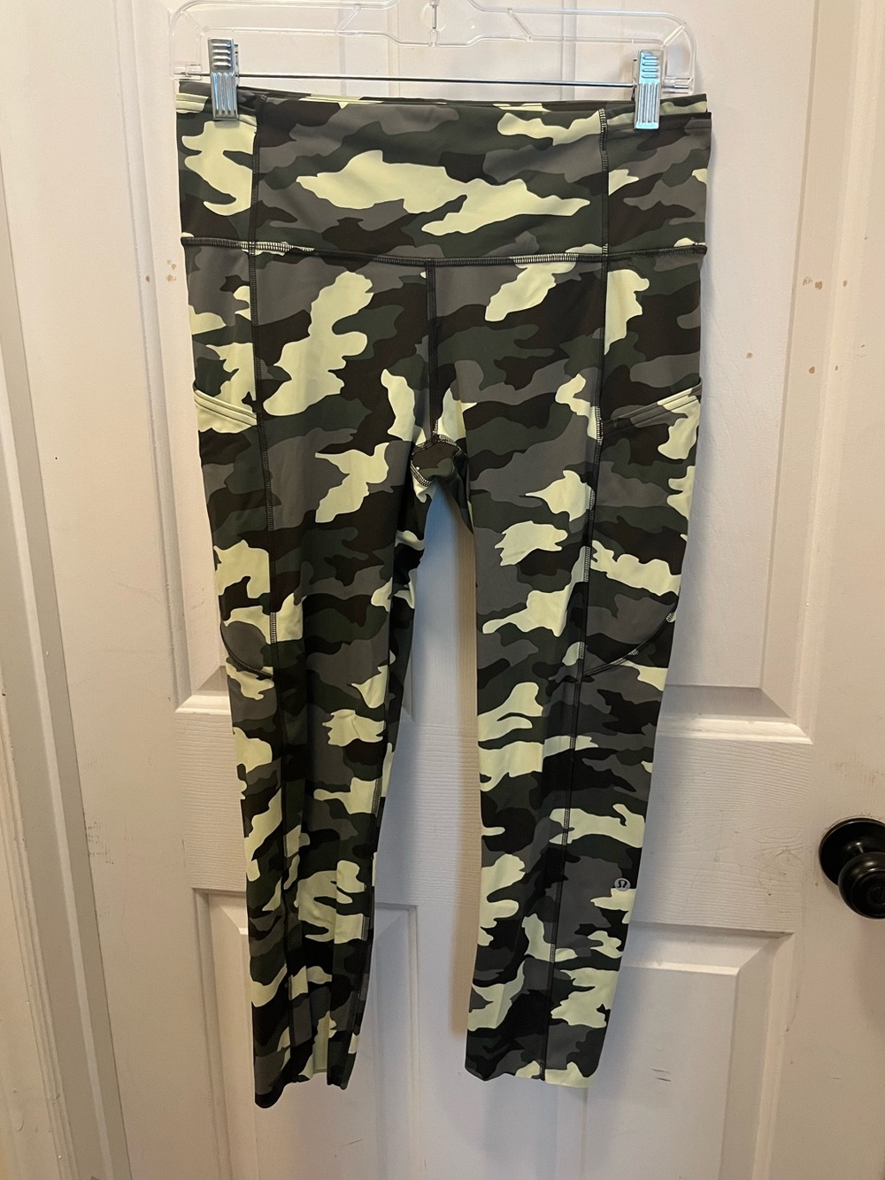 🍋 EUC Lululemon Fast & Free HR Heritage 365 Camo Crispin Green 23” Crop - 8
